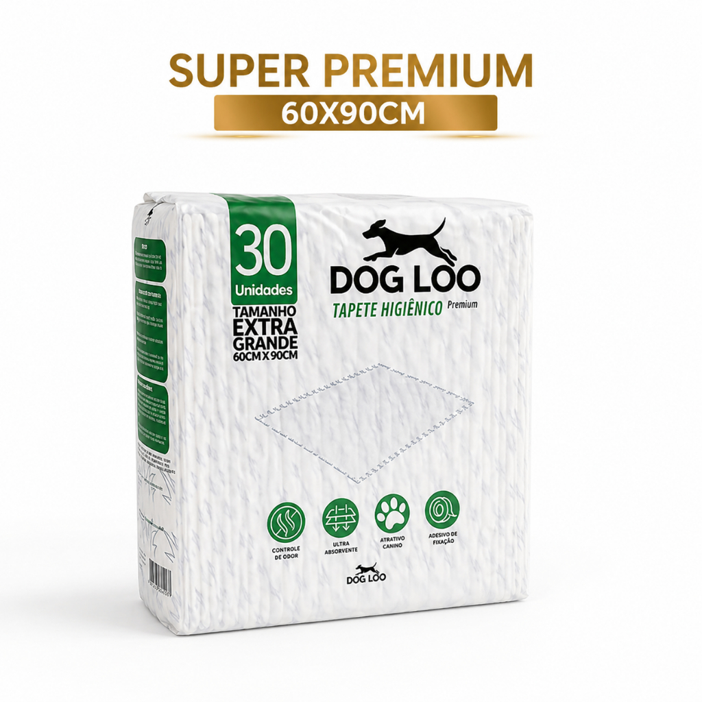 Tapete Higiênico Absorvente 60x90cm Super Premium Para Pet 30un Extra Grande Cães e Gatos