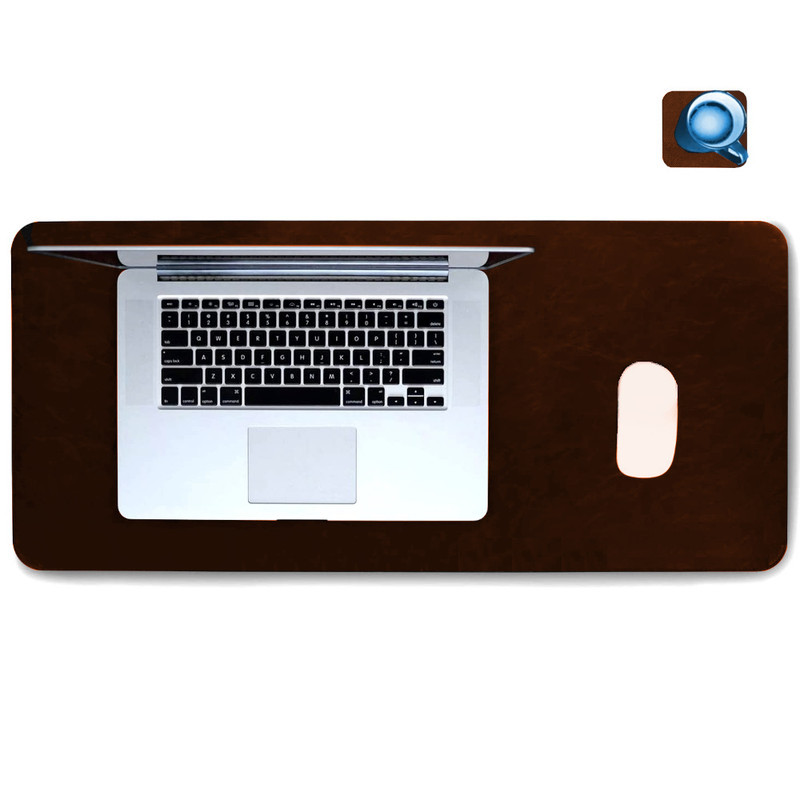 Mousepad Desk Pad Extra Grande 100x40 De Couro e apoio copo