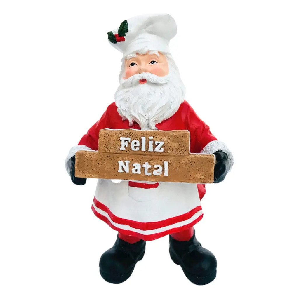 Enfeite Natalino Do Papai Noel De Resina Premium De 22cm - Cor: 03