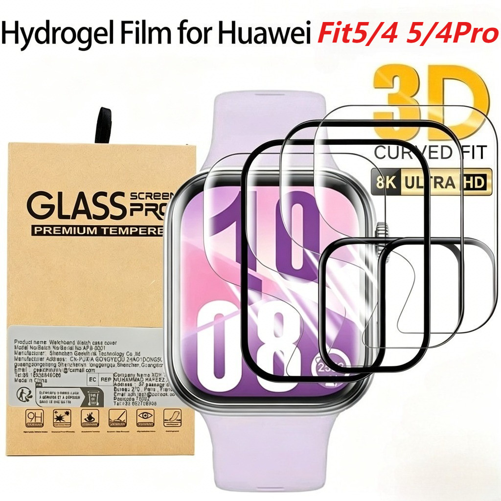 Protetor De Tela Para Huawei Watch Fit 5 5Pro 3D Curvado Película Protetora HD Cobertura Completa Películas Protetoras 4