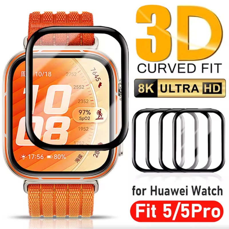 Protetor De Tela Para Huawei Watch Fit 5 Pro 5Pro 3D Curvado Película Protetora HD Cobertura Completa Películas Protetor
