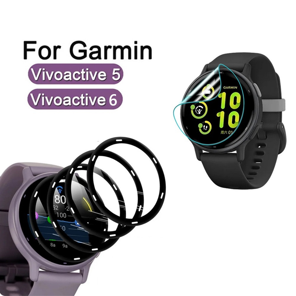 Filme TPU Macio 3D PMMA Protetor De Tela Para Garmin Vivoactive 5 6 Anti-Risco Curvado Cobertura Completa Película Prote