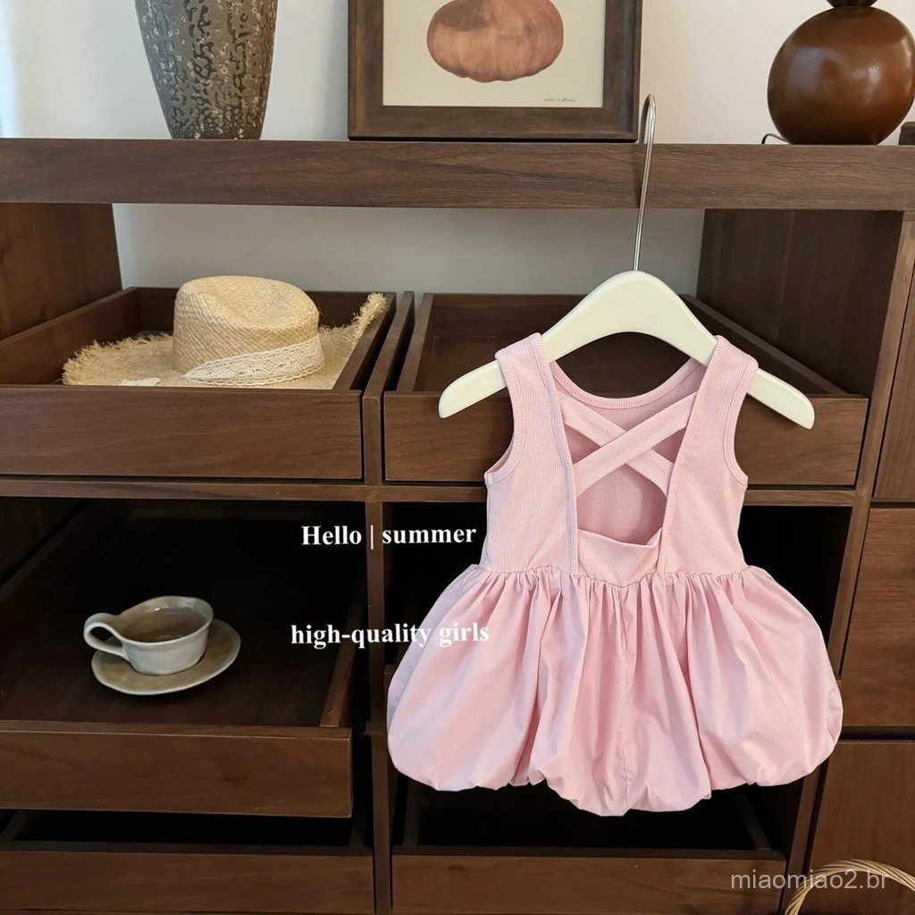 Girls Pink Sweet Little Halter Western Style Bud Western Style Princess Dress Dress