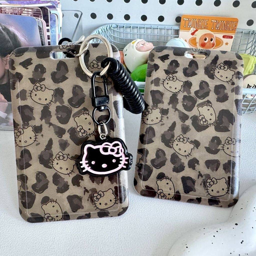 ❤ Desenhos animados gatinho leopardo impressão Slide titular do cartão cartão cartão de comida Campus cartão de ônibus c