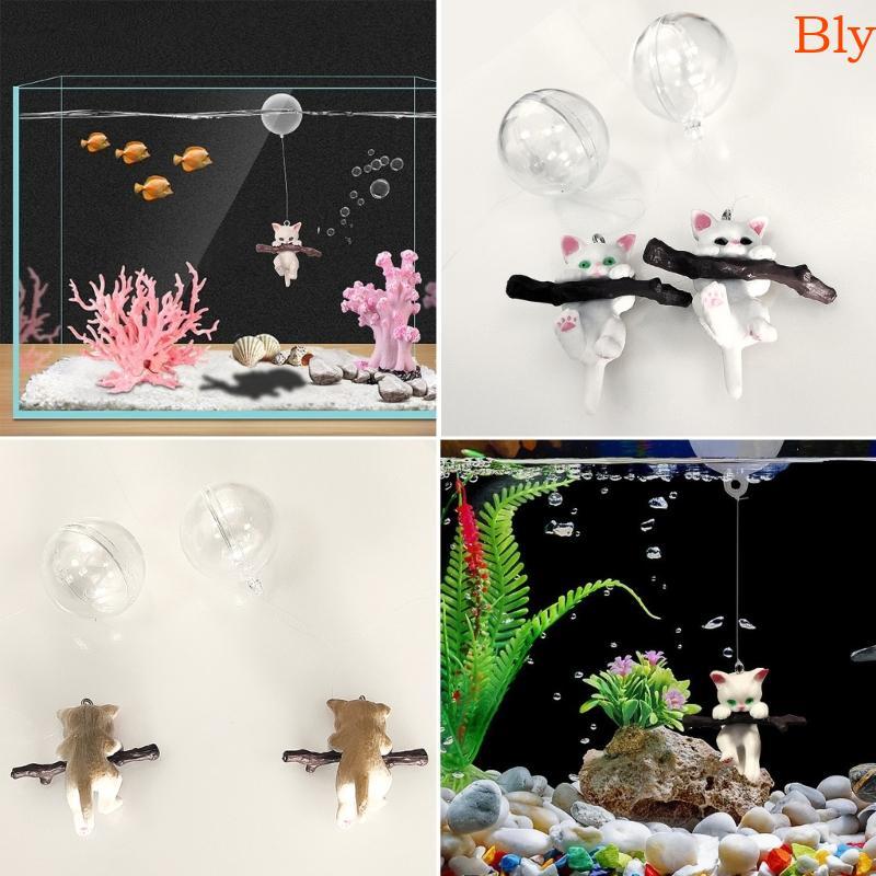 Bly Miniatura Pequeno Gato Ornamentos Simulado Paisagem Bonsais
