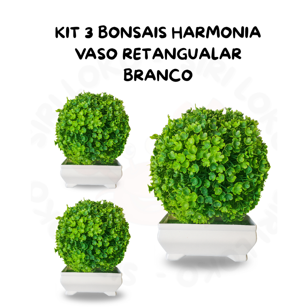 Kit 3 Árvores Bonsais Plantas Artificiais Realistas – Decoração Natural Zen Modelo Harmonia