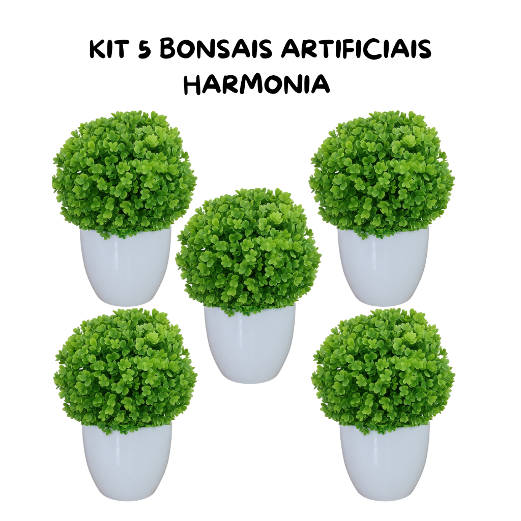 Kit 5 Bonsais Artificiais Harmonia – Natureza e Equilíbrio para Sua Casa