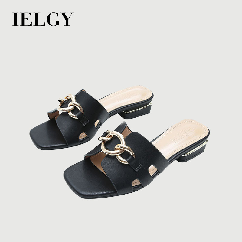 IELGY 2026 Verão Novos Chinelos Femininos Branco Plano Moda Plus Size