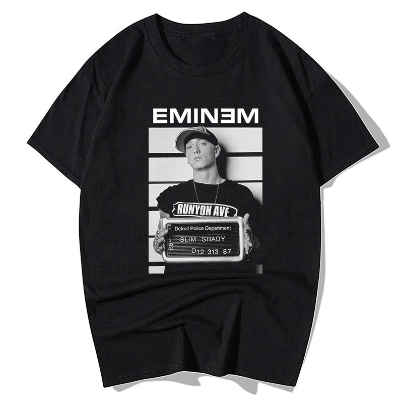 Camiseta 100% Algodão Estampa Eminem Cantor Rapper Lançamento Vintage