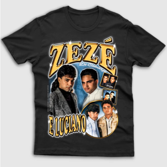 Camiseta Masculina Estampa Zezé Cantor Sertsnejo Tecido Premium 100% Algodão