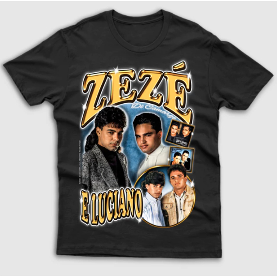 Camiseta Masculina Estampa Cantor Sertanejo Zeze Tecido Premium 100% Algodão