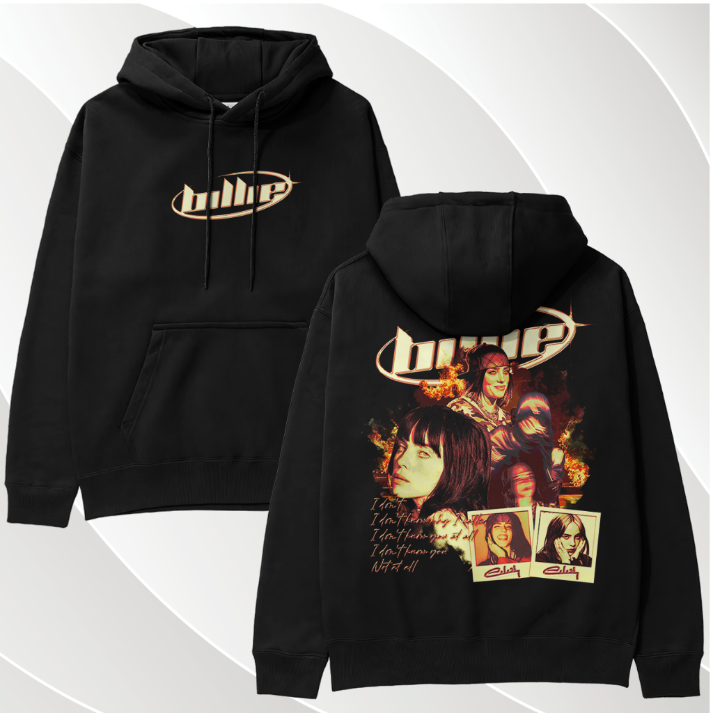 Blusa de frio Billie Eilish cantora pop moletom canguru para o frio unissex masculino feminino