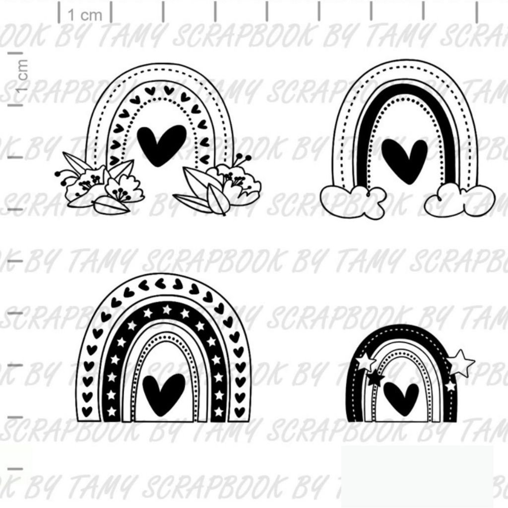 Cartela de Carimbos G Arco-Iris - Scrapbook by Tamy
