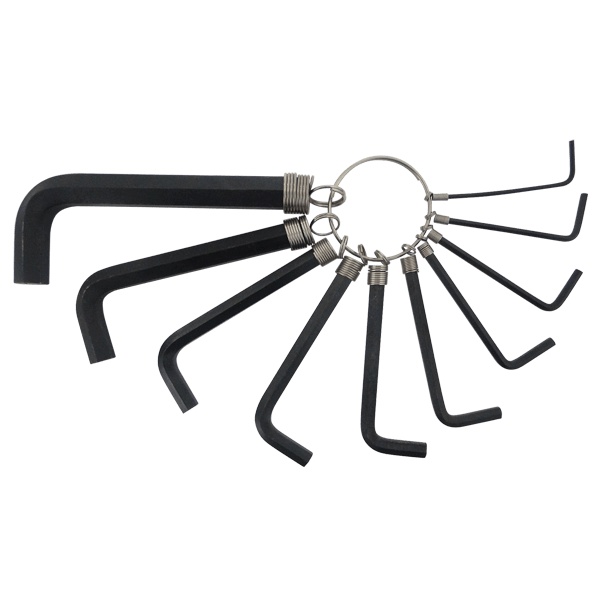 Jogo chave allen guepar bike carro moto bicicleta tipo l 10 peças 1,5mm à 10mm