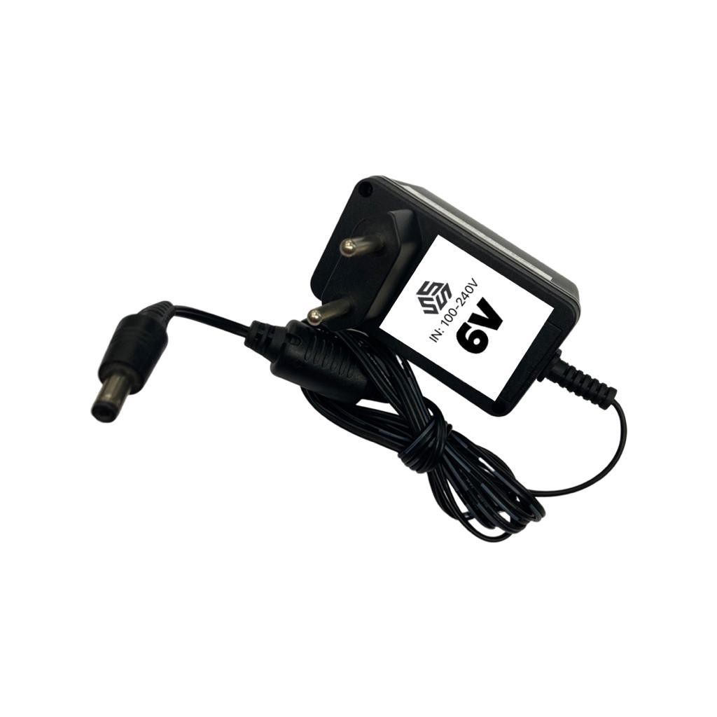 Fonte Carregador Nebulizador da Omron 6v 700mA Bivolt 100 - 240v + 1 Adaptador P4 Mini + 1 Adaptador P4 Dvd 4mm.