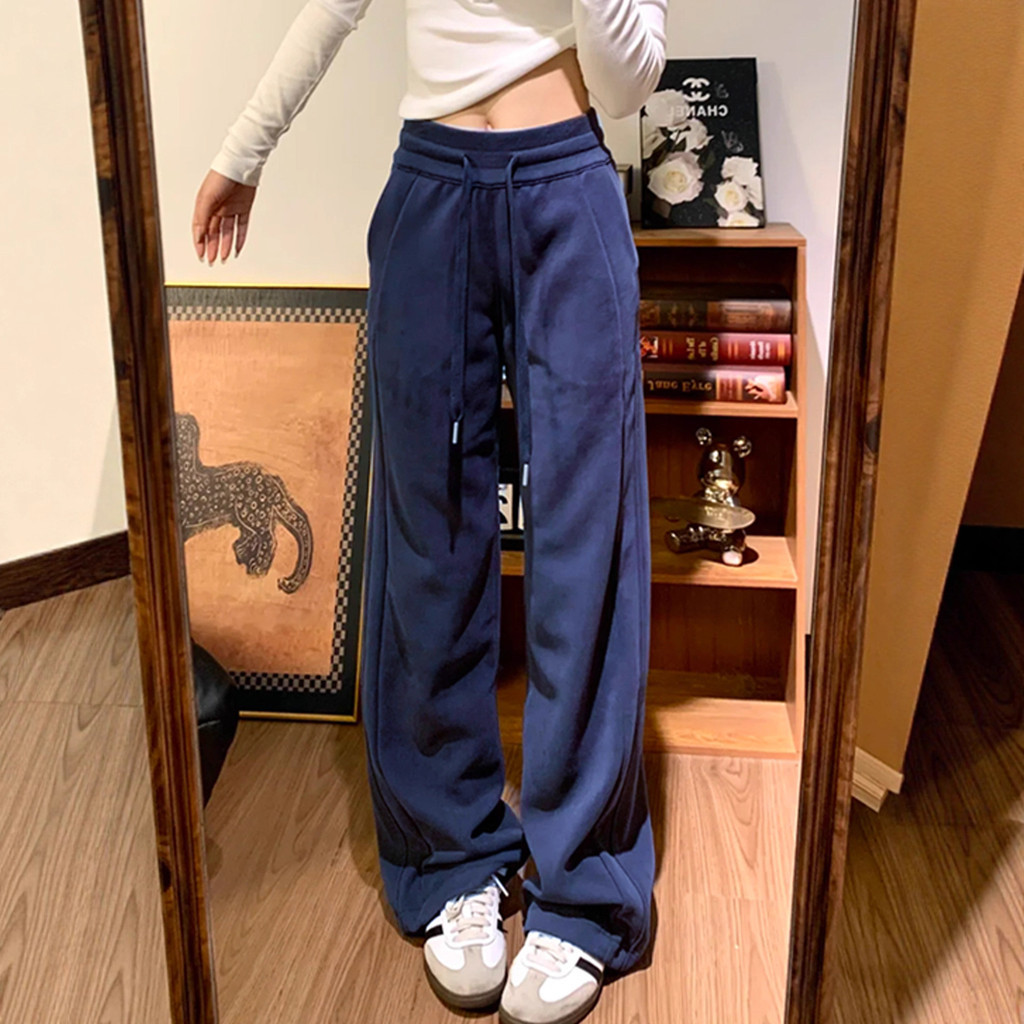 Americano versão estreita lulu esportes calças casuais feminino outono cintura alta mais magro olhar em linha reta Sweat