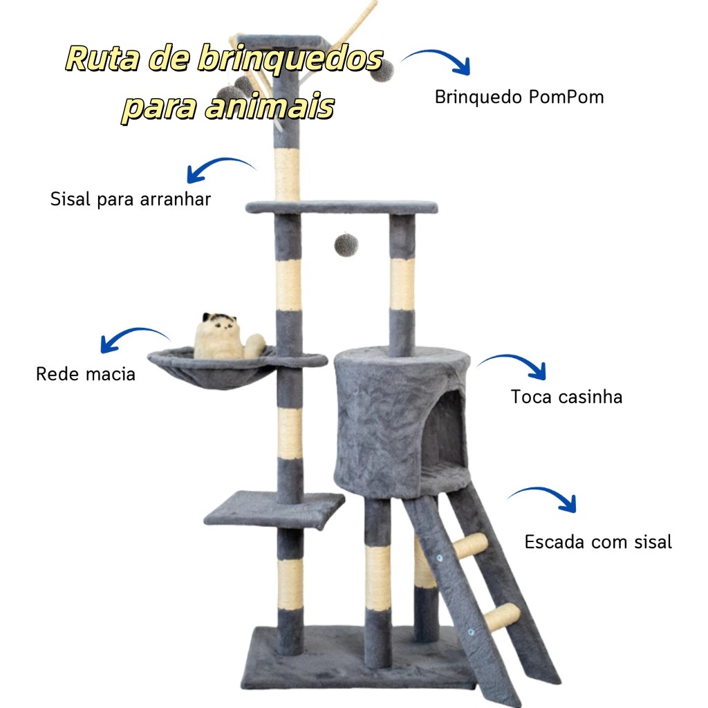 Cat One Multi-camada não ocupa localização Prateleira jogável para vários gatos