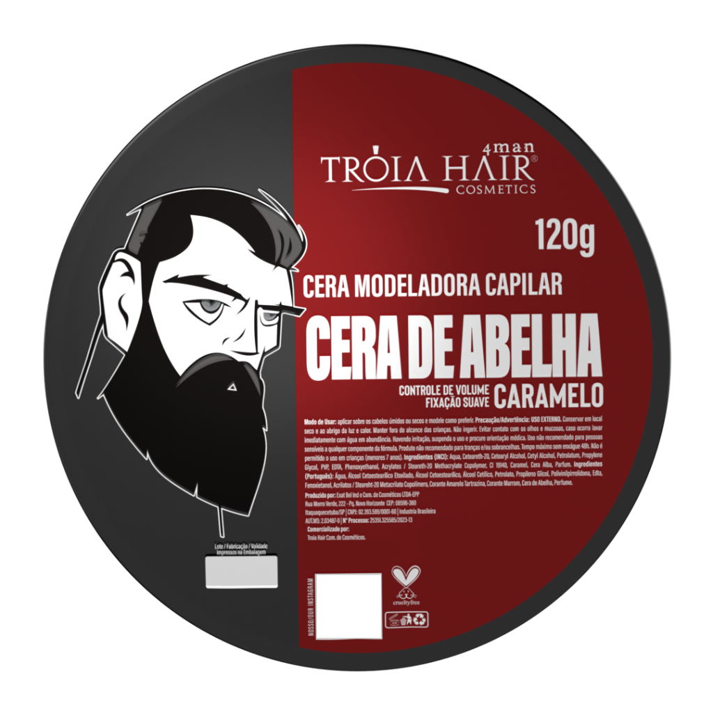 Cera Modeladora Caramelito 120g - Fixação suave - Troia Hair