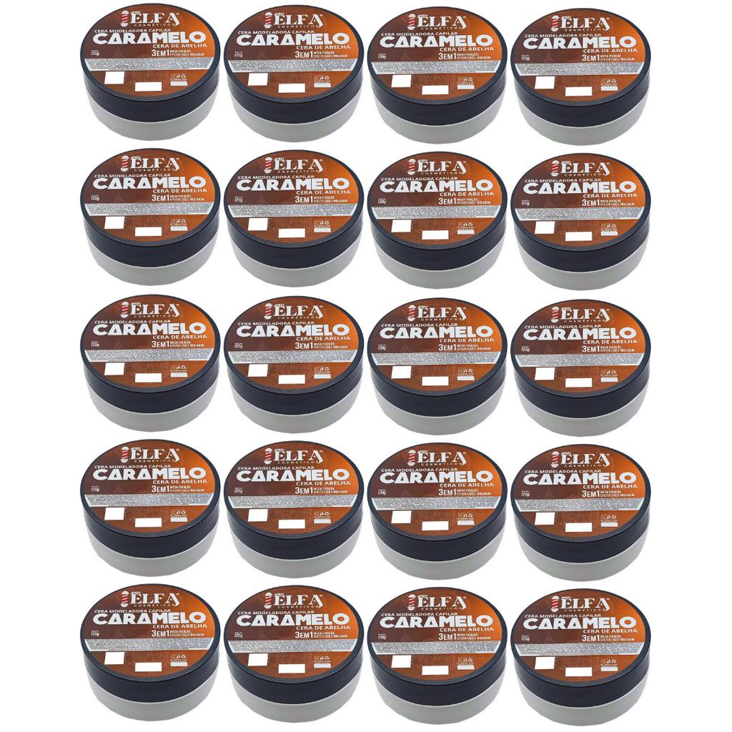 20 Unid Pasta Modeladora Capilar Caramelito Alta Fixação 120g