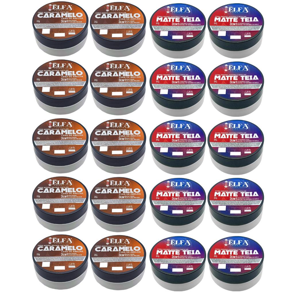 20 Unidades De Pasta Modeladora Capilar  Caramelito e Matte teia - 120g Elfa 4men