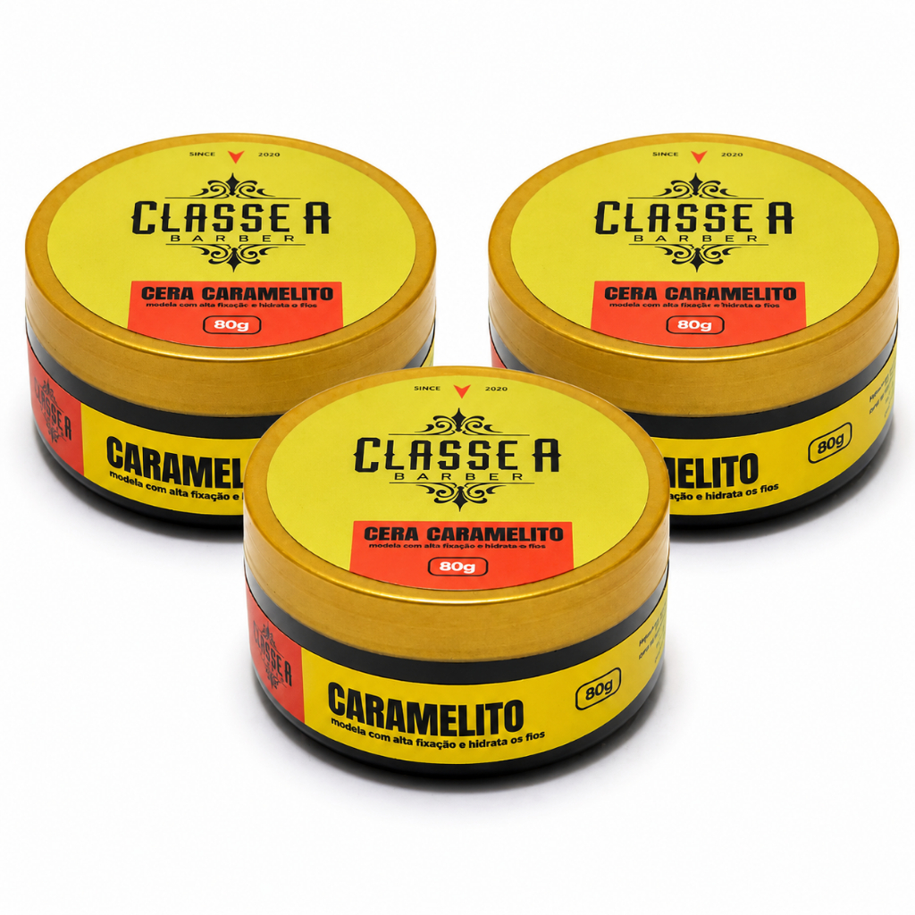Kit Cera Pasta Modeladora Caramelito Classe A Com 3 Unidades Que Controla Fios Rebeldes E Reduz Frizz