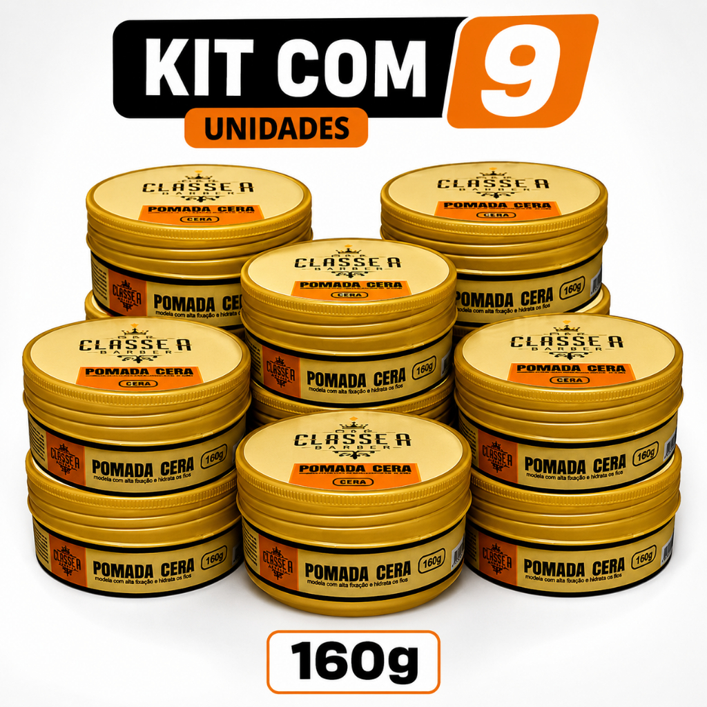 Kit 9 Cera Modeladora Caramelito Classe A 160g Fixação Forte