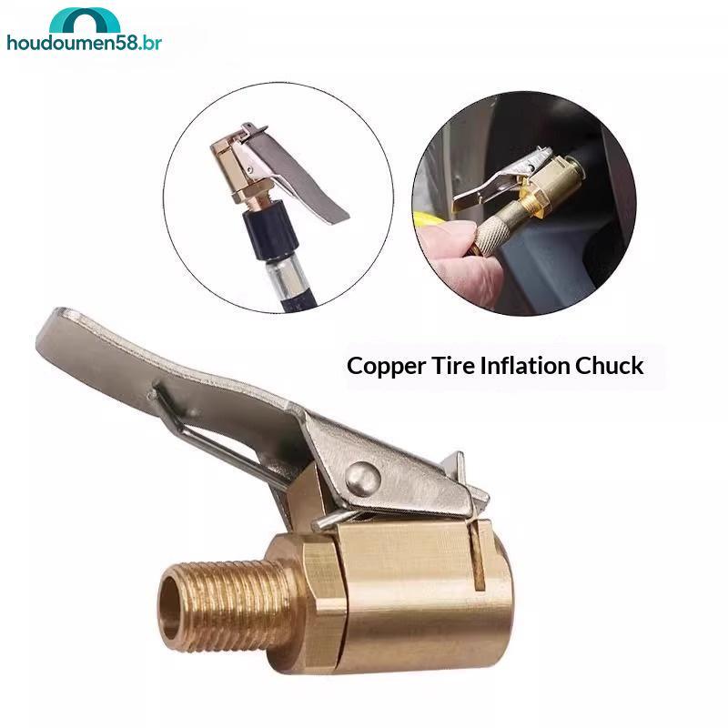 HOUDO Latão Loing Ar Chu Clipe Adaptador Bocal Resistente Para Inflação De Pneus Confiável Carro Tru Motocicleta Bicicle
