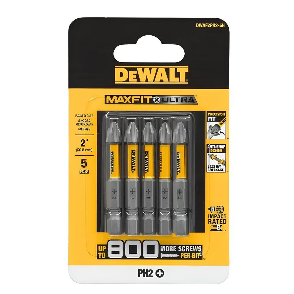 Bits Ponta Cruzada N.2 Max Fit Cartela C/5 Dewalt