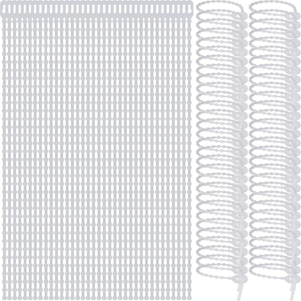 Pasow Beaded Cable Tie Wrap Releasable Reusable Zip Ties Adjustable Self Locking Nylon Cable Zip Ties - 100 Pack (6 Inch
