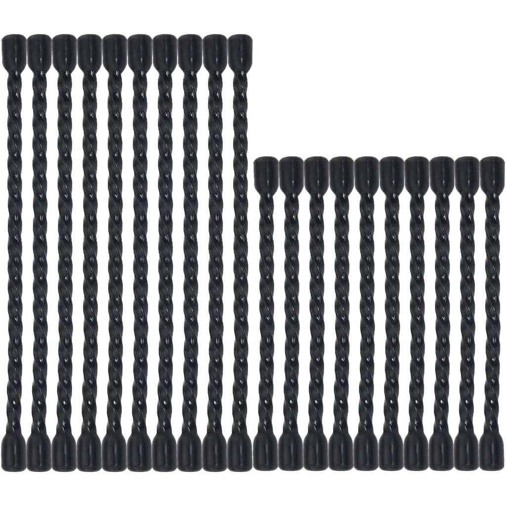 20PCS (10PCS 4-inch and 10PCS 6-Inch) Cable Zip Ties Bendable Rubber Twist Ties Cable Ties Reusable Rubber Twist Be