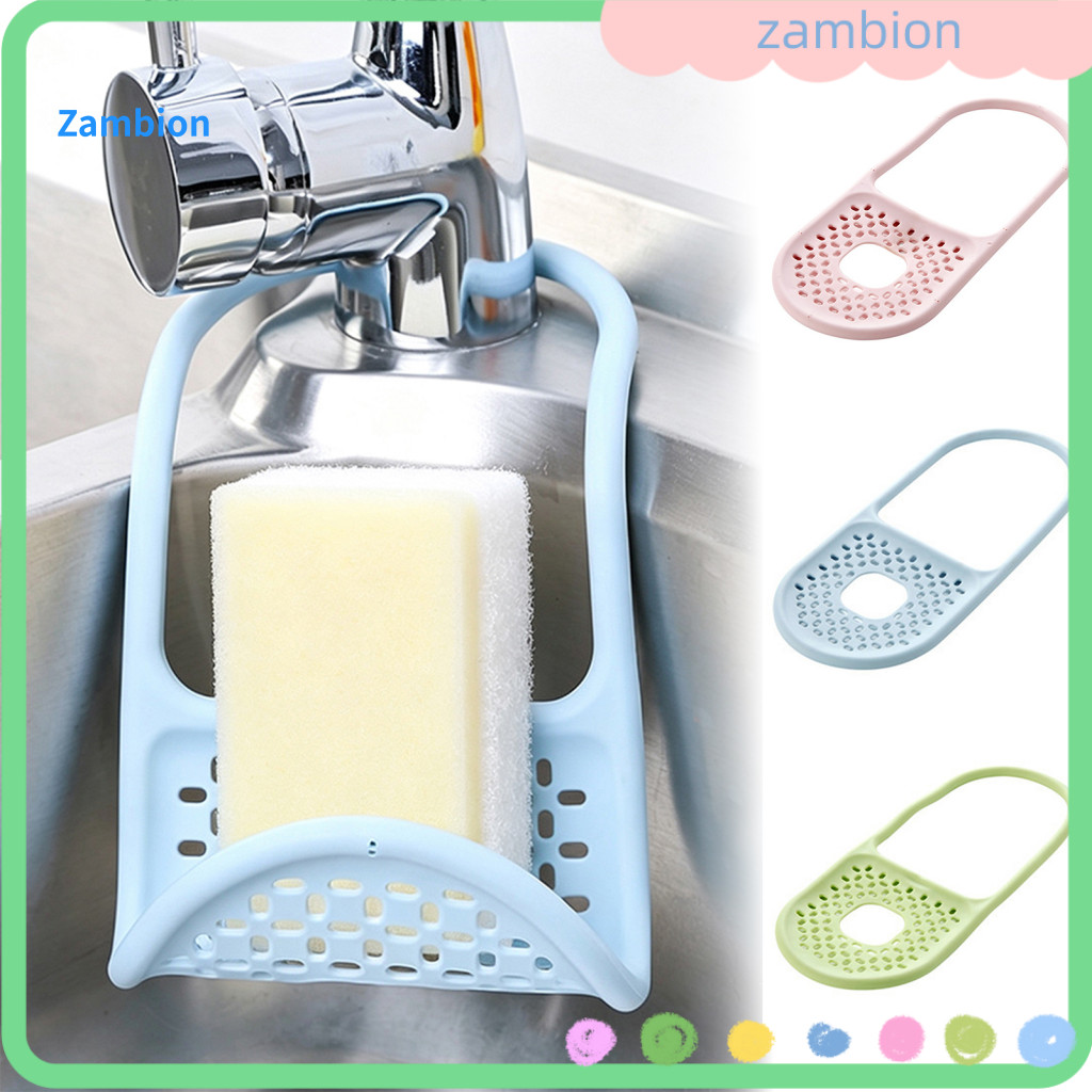 Plastic Draining Basket Foldable Rust-proof Sink Hanging Sponge Holder – Space-saving Organizer for Sponges Scrub Brus