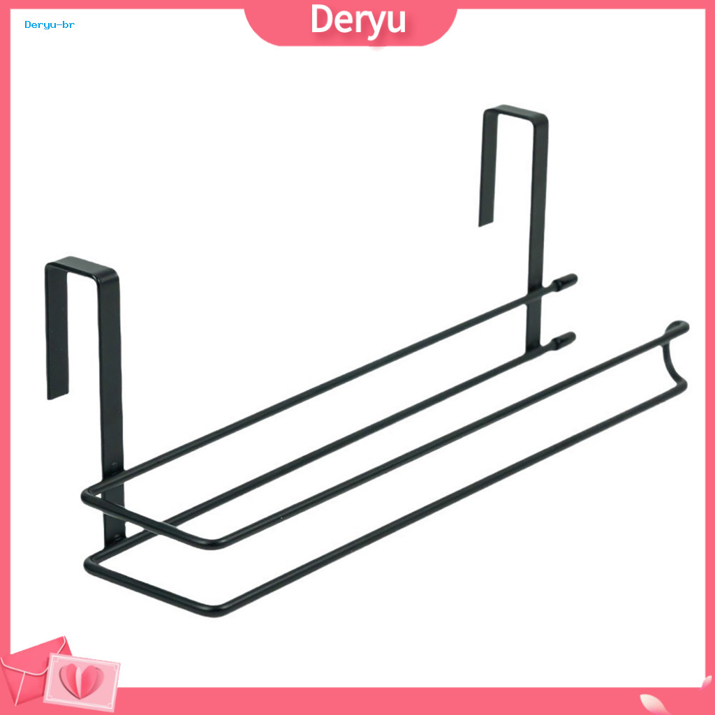 Wall Mounted Roll Paper Dispenser Cabinet Towel Holder Drill-free Metal Hanging Rack for Kitchen – Space-saving under