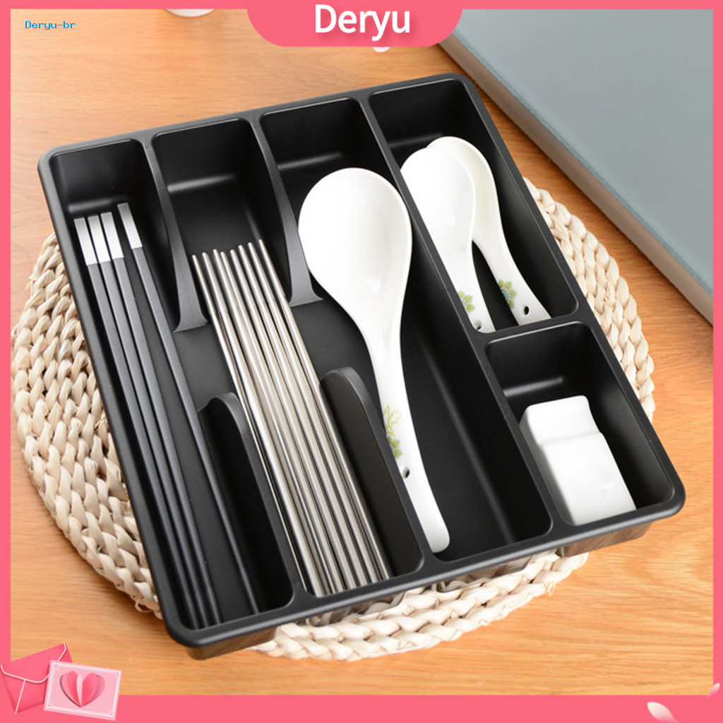Kitchen Drawer Organizer Adjustable Tray Cutlery – Multi-compartment Plastic Utensil Holder Space-saving Durable Stora