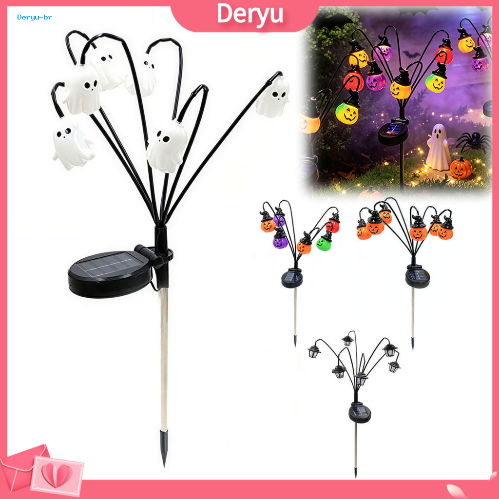Solar Powered Halloween Decorations Energy Saving Warm Led Lamps Garden Lights Waterproof Outdoor String with Ghost Pump