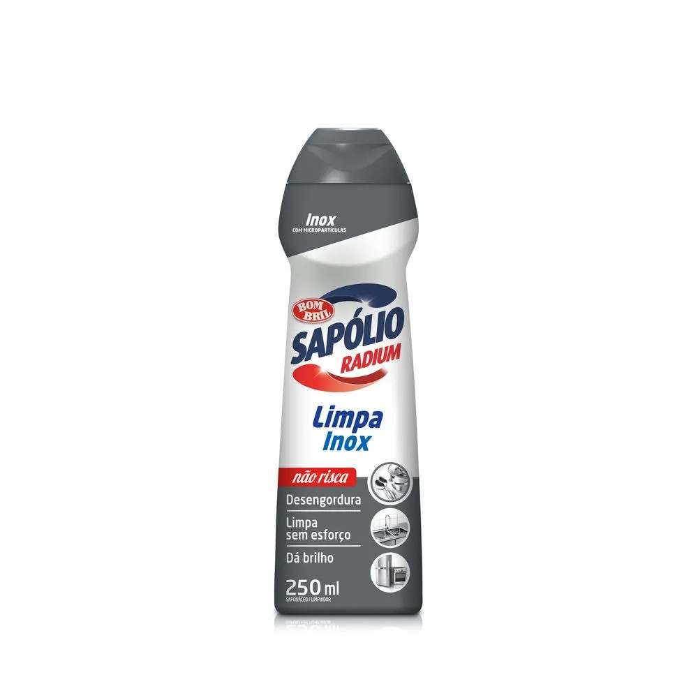Sapólio Radium Cremoso Limpa Inox 250ml Alta Qualidade Excelente Desempenho Saponáceo Multiuso