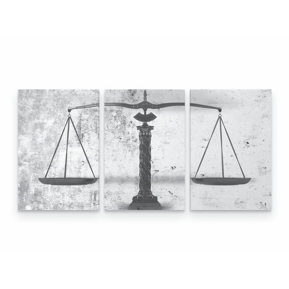 Quadro Escritório Advocacia Balança Justiça Branco