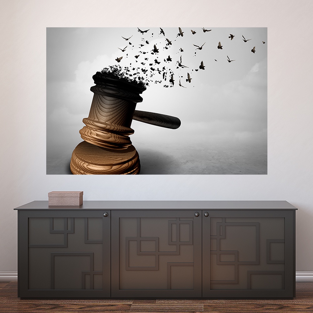 Painel Adesivo Decorativo de Parede Direito Advogado Advogada Advocacia Profissões Sala Escritório  - 917pn