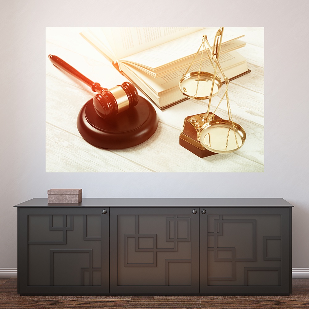 Painel Adesivo Decorativo de Parede Direito Advogado Advogada Advocacia Profissões Sala Escritório - 1034pn