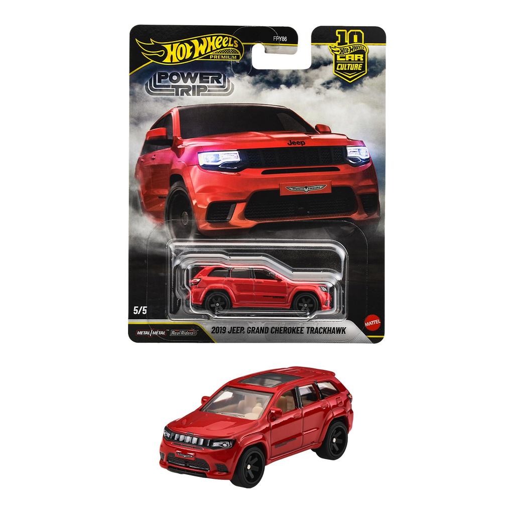 Hot Wheels Car Culture Power Trip 2019 Jeep Grand Cherokee Trackhawk Vehicle Toy Miniature Car for Ages 3 and Up Red JKF