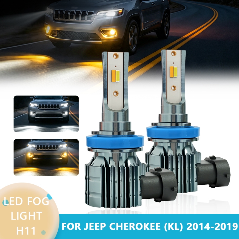 2 Cores Para JEEP CHEROKEE (KL) 2014 2015 2016 2017 2018 2019 H11 H8 LED Luz De Nevoeiro Carro Lâmpada Duplas 6500K 2 Pç