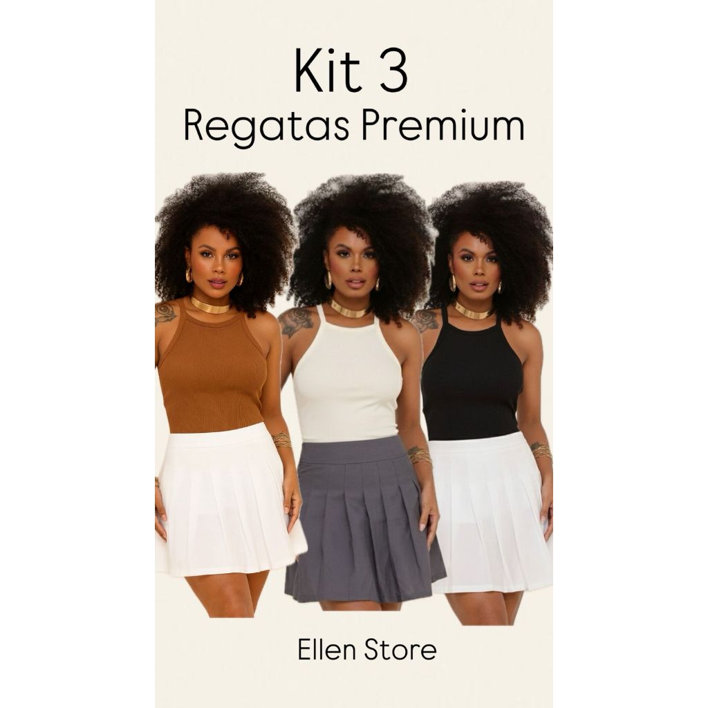 Kit 3 Regatas Femininas Algodao | Toque Macio | Nao Transparente | Coforto Ajuste Perfeito