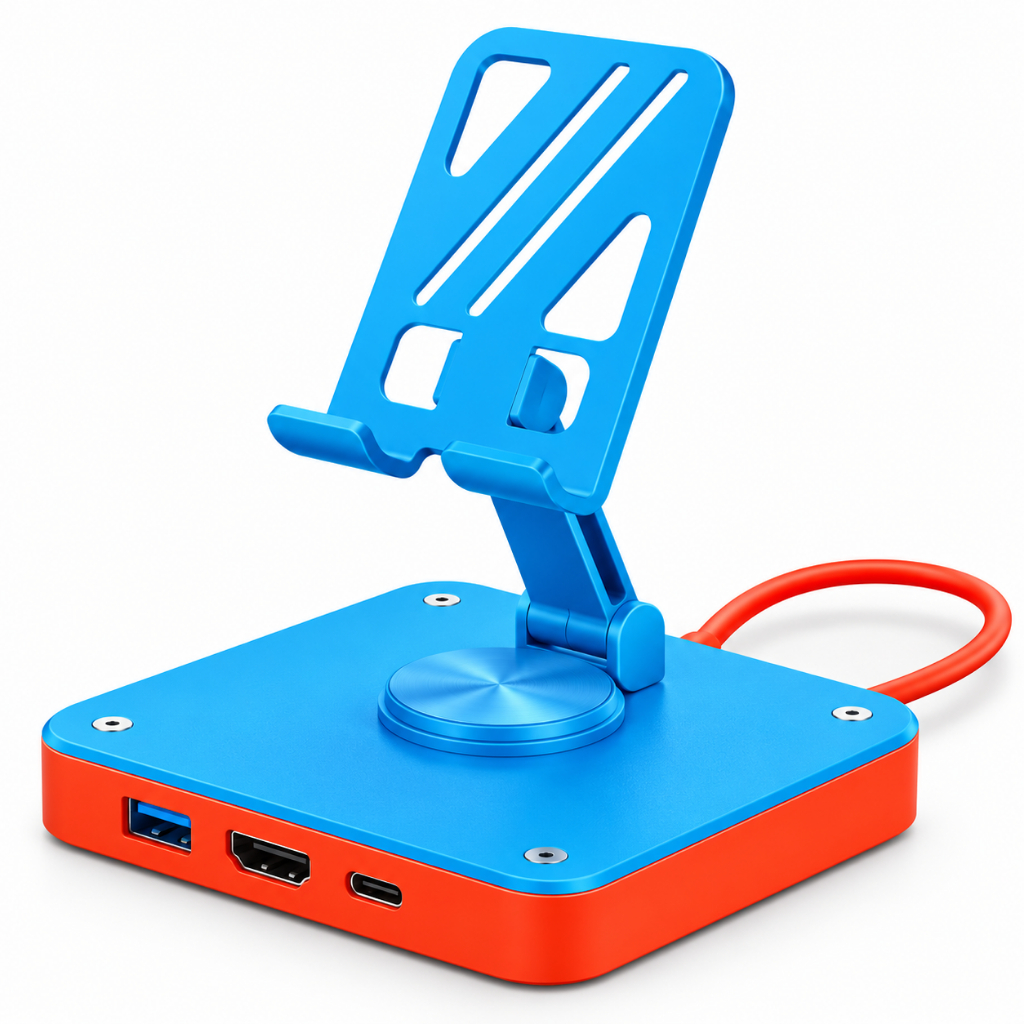 Suporte Dock Station 3 Em 1 Giratorio 360 Hub Usb C Hdmi 4k 100w