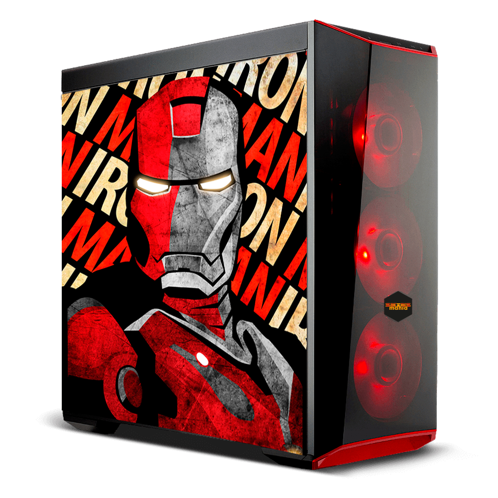 Adesivo Skin Pelicula Gabinete Computador Homem de Ferro [ cad06 ] Vingadores Herois Iron Man Filme
