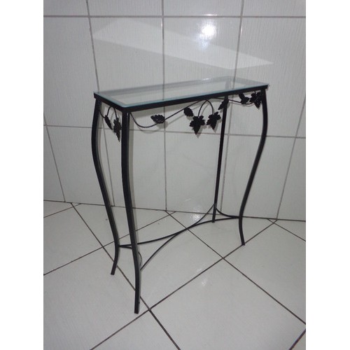 Aparador De Ferro Com Vidro 60 Cm Cor preto