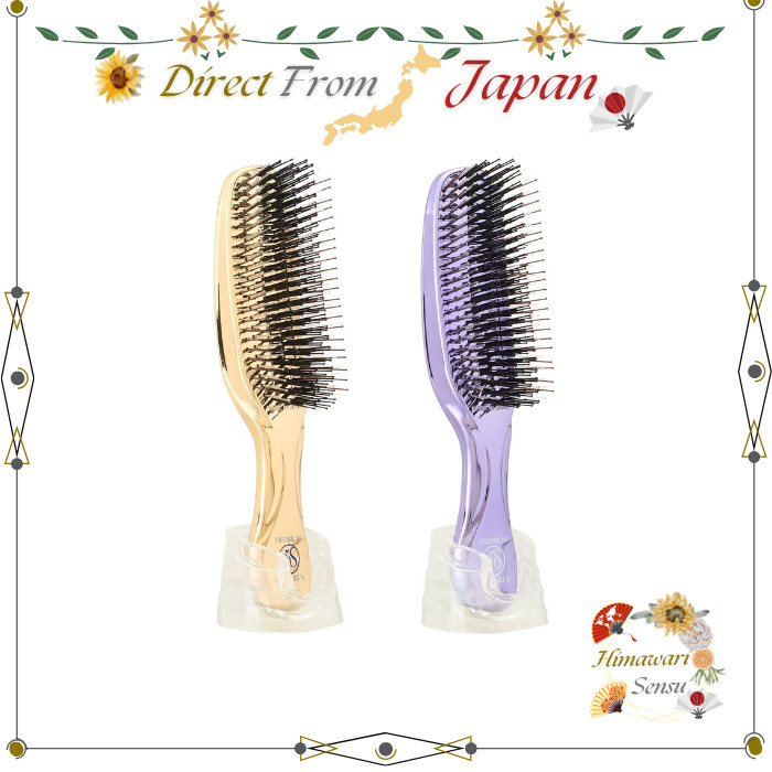 S HEART S World Premium Long Scalp Brush with Beauty Book Gold Purple【 Direct from Japan 】