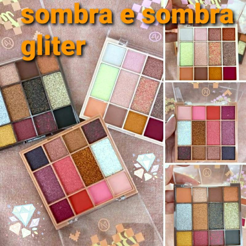 paleta de sombra Beat Heart 12 sombras de gliter Matte cintilante maquiagem longa duração brilho festa