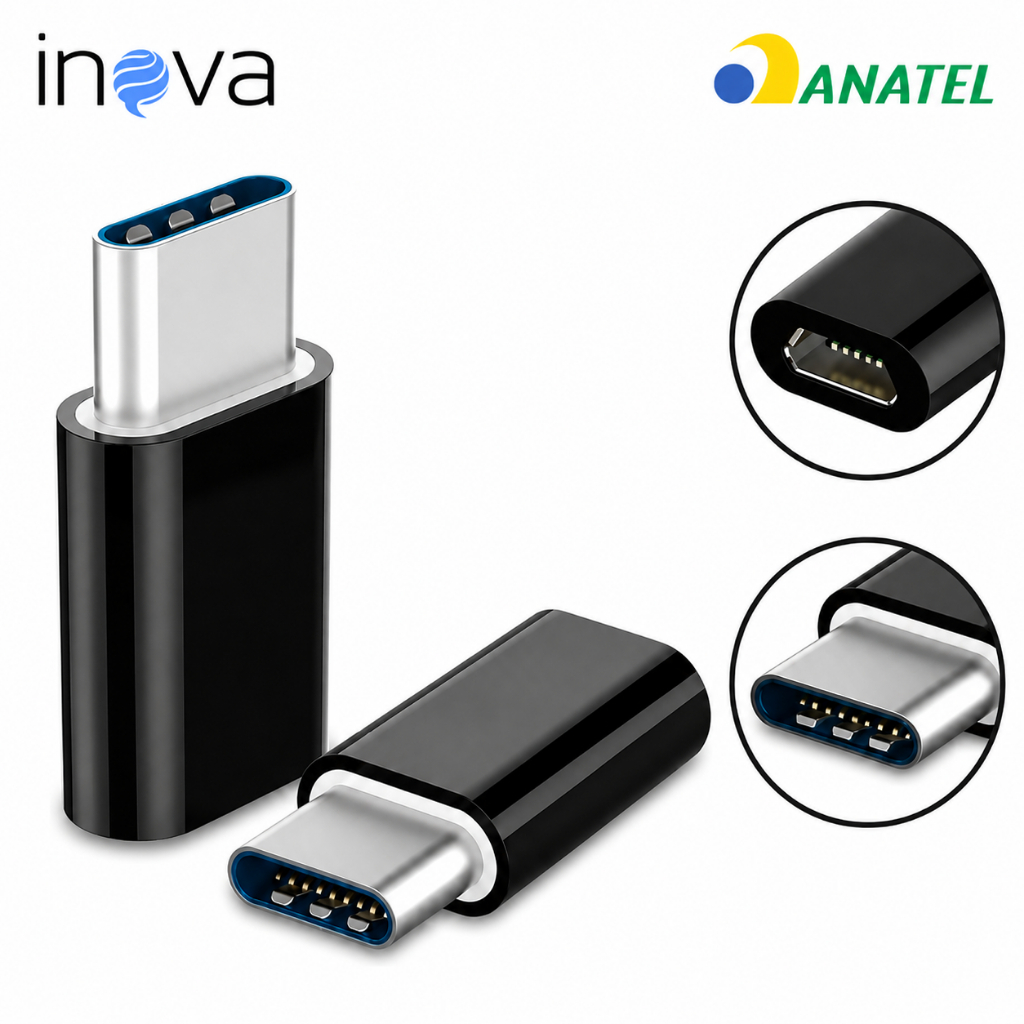 Adaptador OTG Micro USB (V8) para Tipo C Inova Transferência de Dados
