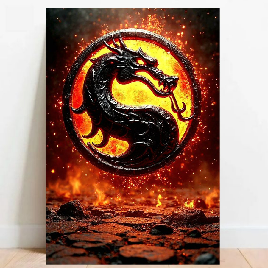 Quadro Placa decorativa Geek Gamer Mortal Kombat video games Arte Poster A2 01