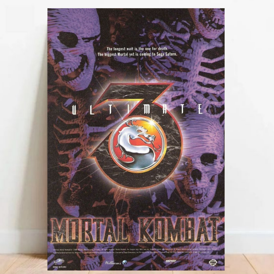 Quadro Placa decorativa Geek Gamer Mortal Kombat video games Arte Poster A2 05