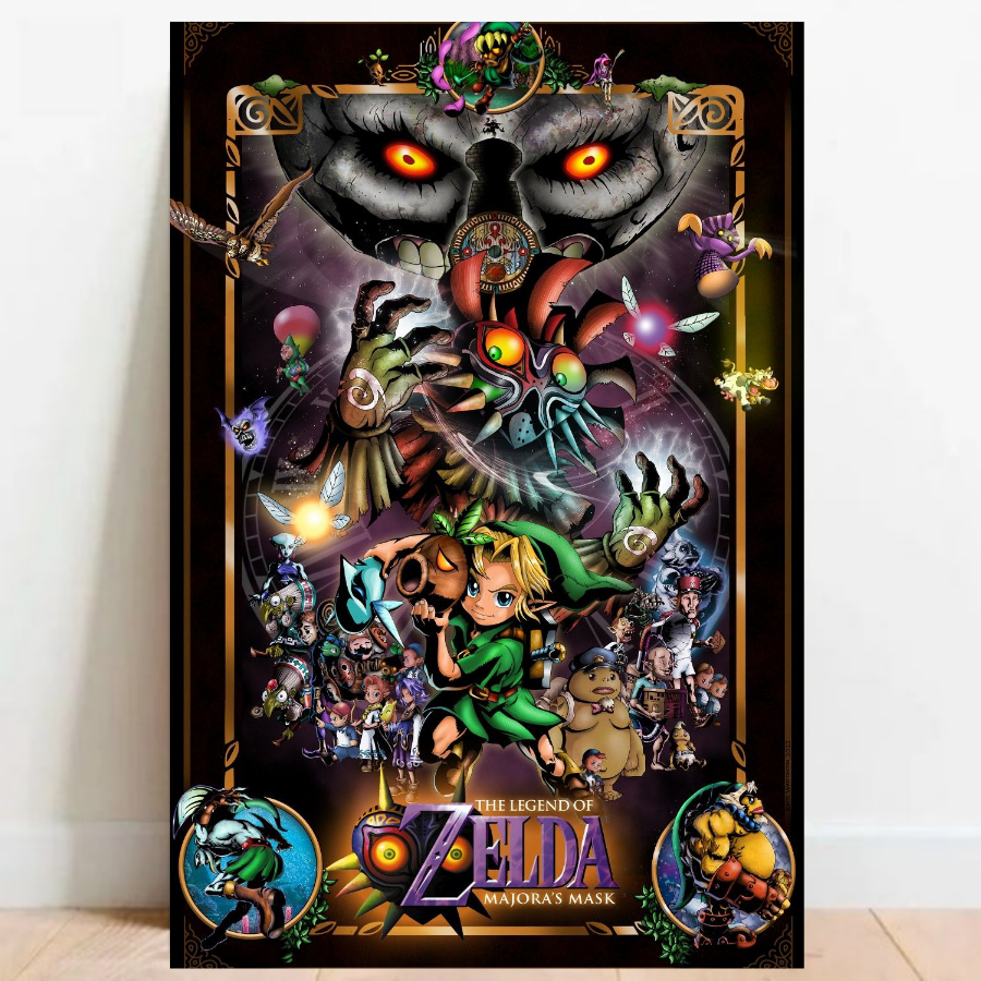 Quadro Placa decorativa Geek Gamer The Legend of Zelda nintendo video games Arte Poster A2 04